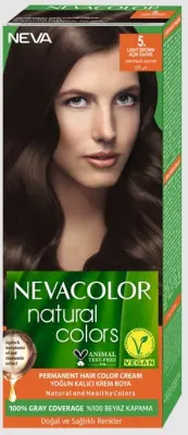 Nevacolor Natural Colors стойкая крем краска для волос 5. LIGHT BROWN светлый шатен 