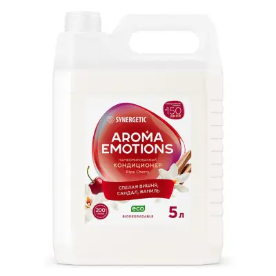 Synergetic кондиционер для белья концентрированный emotions ripe cherry спелая вишня 5 л 