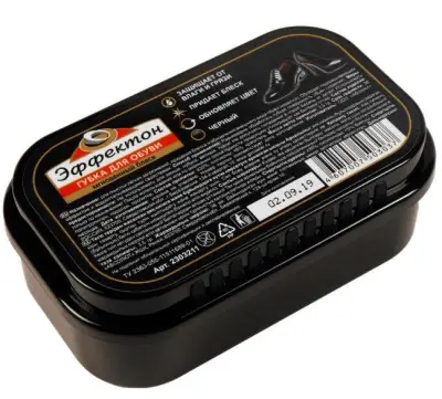 Эффектон губка для обуви мгновенный блеск черная 