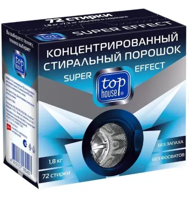 Top House концентрированный стиральный порошок Super effect 1.8 кг 