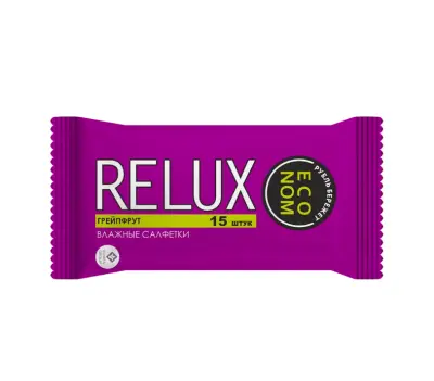 Relux салфетки влажные освежающие грейпфрут 15 шт 