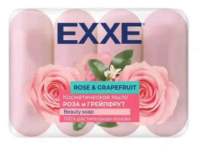 Exxe косметическое мыло роза и грейпфрут 4*70 г экопак 