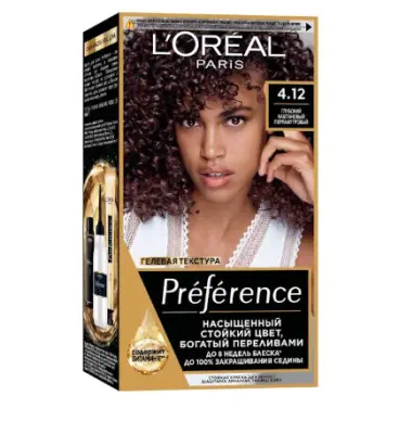L'oreal Preference краска для волос 4.12 монмартр глубокий коричневый 
