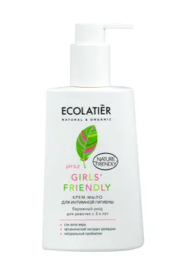 Ecolatier Для интимной гигиены Крем-мыло Girls' Friendly Бережный уход для девочек с 3-х лет, 250 мл 