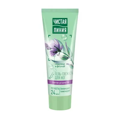 Чистая Линия гель свежесть для ног снятие усталости с мятой медуницей подорожником ромашкой конским каштаном 75 мл 