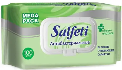 Salfeti antibac №100 влажные салфетки  антибактериальные с клапаном 