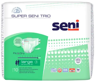 Подгузники BELLA SUPER SENI TRIO  Large по 10 шт 