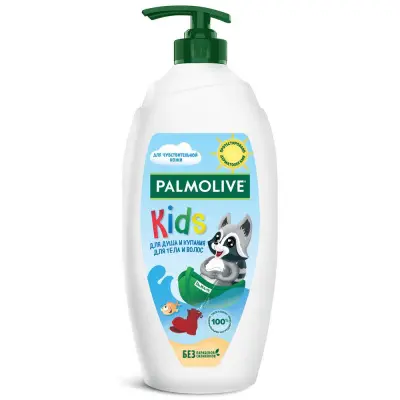 Palmolive душ гель kids с маслом миндаля для тела и волос 3+ 600 мл 
