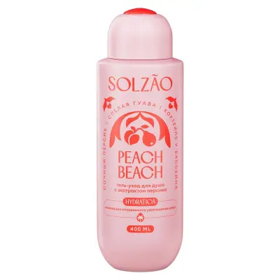 Solzao peach beach гель уход для душа с экстрактом персика 400 мл 