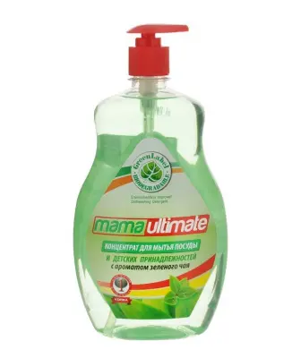 Mama Lemon гель для посуды и детских принадлежностей Зеленый чай 1л 