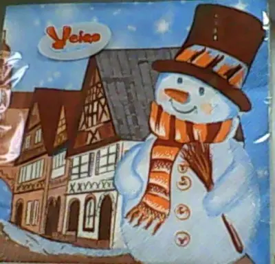 ВЕЙРО Салфетки 3-слойные с рисунком ЗИМНИЙ ГОРОД , 20 листов 