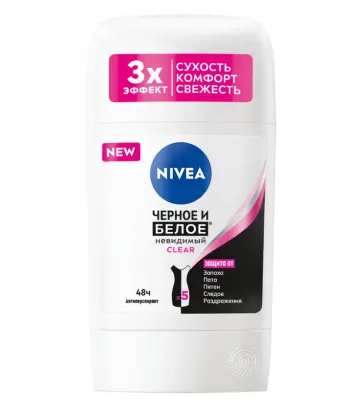 NIVEA део стик женский невидимая защита для черного и белого clear 40мл new 