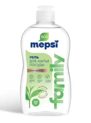 Mepsi гель для мытья посуды с экстрактом зеленого чая  family 500 мл 