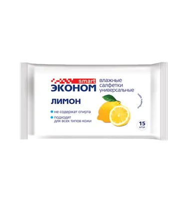 Эконом smart №15 влажные салфетки лимон 