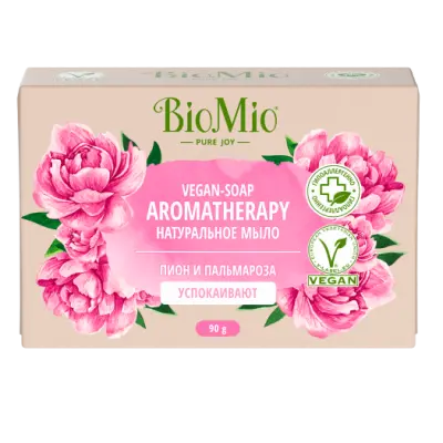 BioMio Натуральное мыло Aromatherapy Пион и пальмароза 90 г 