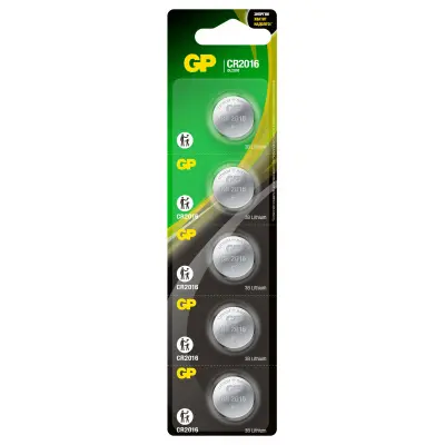 GP батарейки Lithium CR2016-2C5  1 шт - 1 блистер 5 батареек 