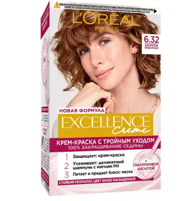 L'oreal Excellence 6.32 золотисто тёмно русый 