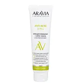 Aravia Laboratories крем для умывания скраб маска с aha кислотами anti acne 3 in 1 100 мл