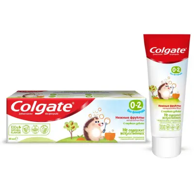 Colgate зубная паста детская  0-2 без фторида для детей от 0 до 2 лет со вкусом нежных фруктов 40 мл 