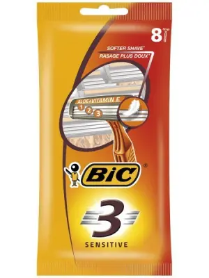 BIC Станки одноразовые BIC 3 Sensitive (8шт.) с тремя лезвиями 
