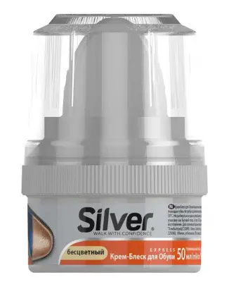 Silver крем блеск для обуви натуральный банка 50 мл 