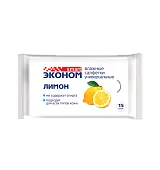 Эконом smart №15 влажные салфетки лимон