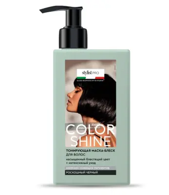 Color Shine Stylist Pro тонирующая маска блеск для волос тон роскошный черный 