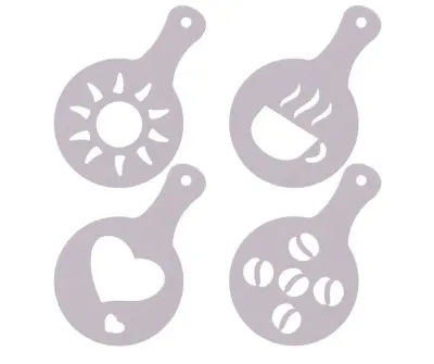 Мультидом набор декораторов для кофе 4шт 8,5x13 см 