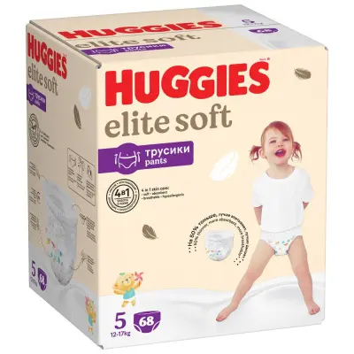Huggies Elite Soft подгузники трусики 12-17 кг 5 размер 68 шт 