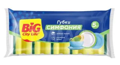 BIG City Губки кухонные профилированные Симфония 5 шт 