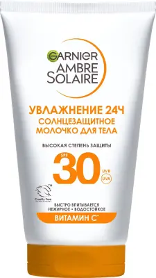 Garnier Ambre Solaire солнцезащитное молочко для лица и тела spf 30+ водостойкое нежирное с маслом ши 50 мл 