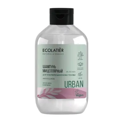 ECL Шампунь Мицеллярный для чувствительной кожи головы алоэ вера & вербена, 600 мл 