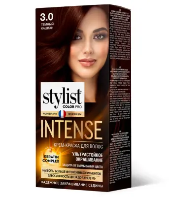 Краска для волос STYLIST COLOR PRO INTENSE тон 3.0 Темный каштан 
