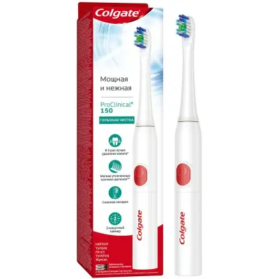 Colgate электрическая зубная щетка  proclinical 150 на батарейках мягкая 
