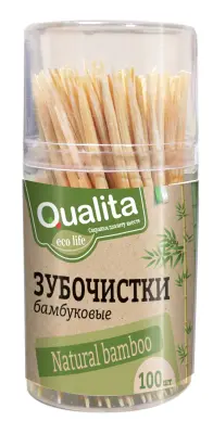 Qualita зубочистки 100 шт бамбуковые 