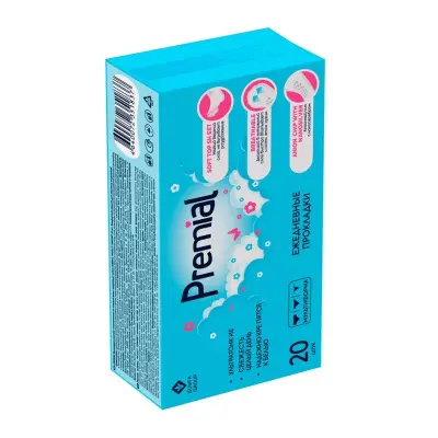 Premial прокладки женские гигиенические на каждый день с анионным чипом protect comfort 20 шт 