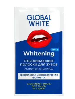 Global White полоски отбеливающие 1 пакет саше 