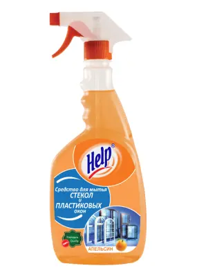 Help средство для мытья пластиковых окон апельсин с курком 0,75 л 