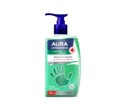 Aura жидкое мыло с антибактериальным эффектом деликатное алоэ 300 мл 