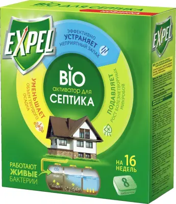 Expel  биоактиватор для септиков, 8 таблеток в уп 