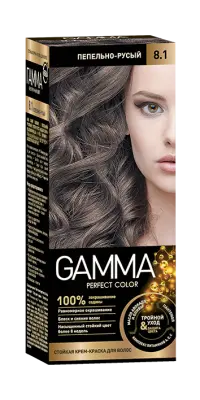 Gamma Perfect Hair стойкая крем краска тон 8.1 пепельно русый 