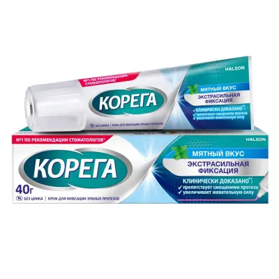 Корега экстра сильный мятный крем мятная свежесть 40 г 