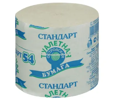 Островская бумага туалетная 1-сл. без втулки сер 54м, 24рул/уп 