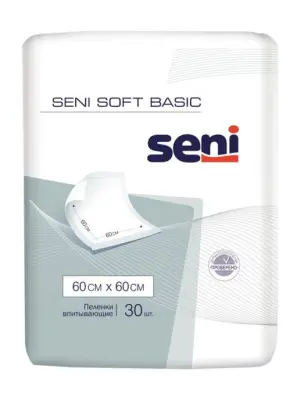 BELLA Пеленки гигиенические SENI Basic по 10 шт 60*60 soft (24шт в кор) 