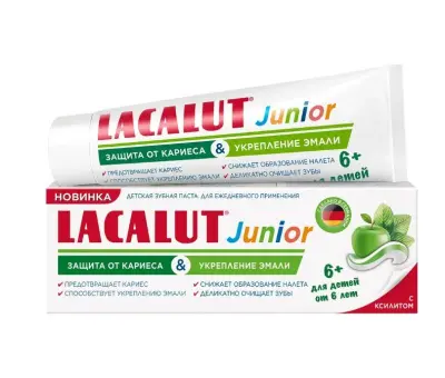 Lacalut зубная паста детская защита от кариеса и укрепление эмали 6+ junior 65г 