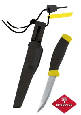 FORESTER MOBILE нож с огнивом для кемпинга  рыбалки  охоты и актив  отдыха в пласт чехле на клипсе 