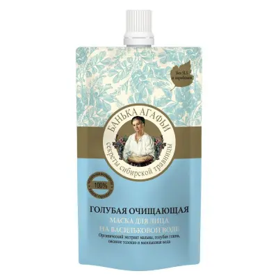 Банька Агафьи маска для лица очищающая голубая 100 мл 