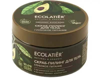 Ecolatier green скраб пилинг для тела глубокое питание серия organic avocado 300 г 