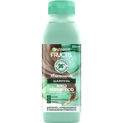 Fructis шампунь алоэ superfood увлажнение для волос нуждающихся в увлажнении и мягкости 350 мл 