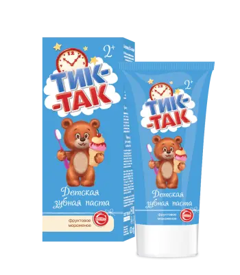 Тик-Так зубная паста фруктовое мороженое 2+ 62 г 